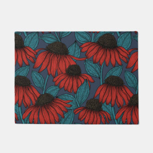 Red coneflowers doormat