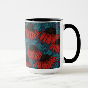 Red coneflowers mug
