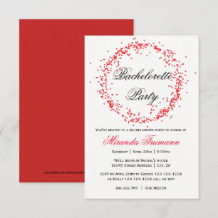 Red Confetti - 3x5 Bachelorette Party Invitation