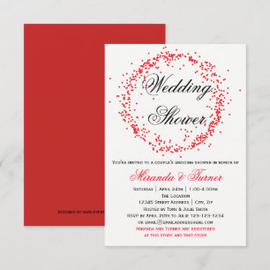 Red Confetti-3X5Couple's Wedding Shower Invitation