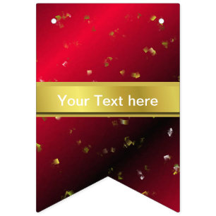 red, confetti, black, gold, banner, template, bunting flags