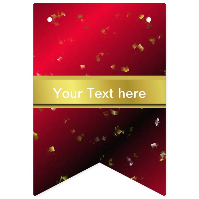 red, confetti, black, gold, banner, template, bunting flags (Thirteenth Flag)