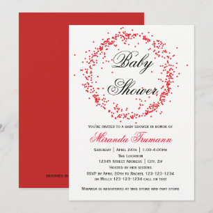 Red Confetti - Invitation Baby shower