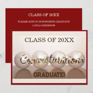Red Congratulations Graduate Graduation Balloon Invitation