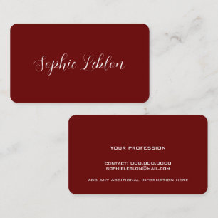 Red contact card with handwritten name