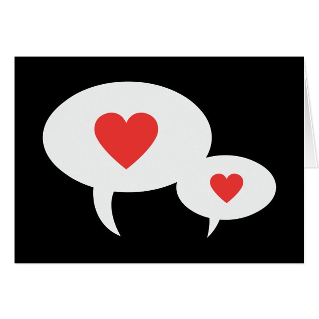 Red Conversation Heart Speech Bubbles (Front Horizontal)