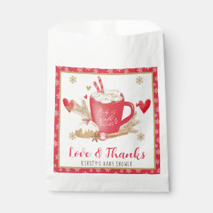 Red Cookies and Cocoa Baby Shower Favour Bag