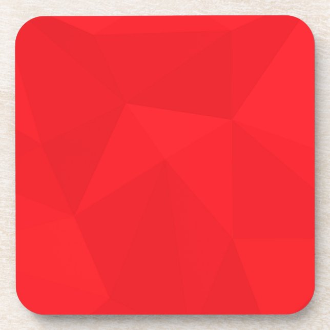 Red, cool, unique, trendy, urban geometric design coaster (Front)