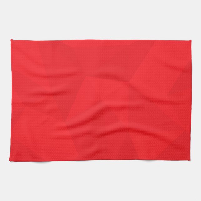 Red, cool, unique, trendy, urban geometric design kitchen towel (Horizontal)