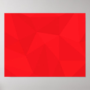 Red, cool, unique, trendy, urban geometric design poster