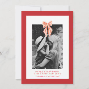 Red Coquette Bow Carte photo de vacances