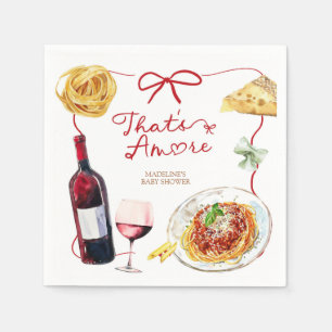 Red Coquette Bow That's Amore Napkin