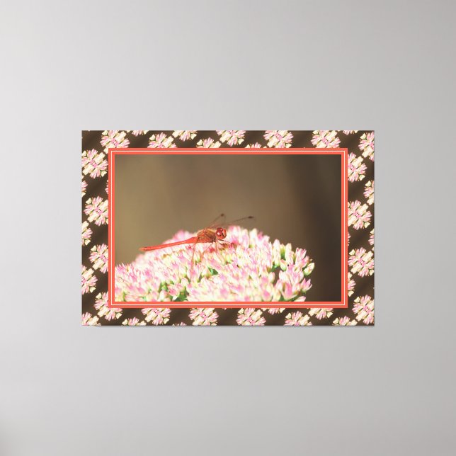 Red Coral Dragonfly Art Decor (Front)