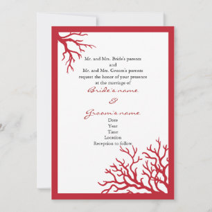 Red Coral Formal Invitation