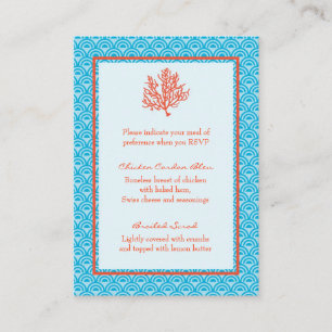 Red Coral Menu Selection Card
