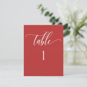 Red Coral Modern Minimalist Table Number