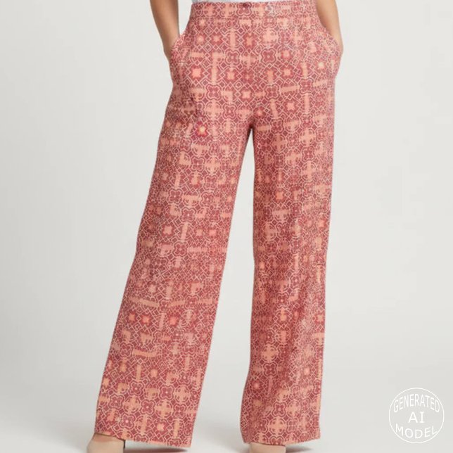 Red Coral Moroccan Geometric Arabesque Pattern Fabric (Creator Uploaded)