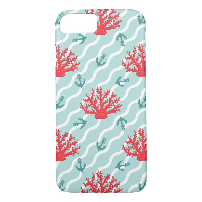 Red Coral Pattern 1 Case-Mate iPhone Case (Back)