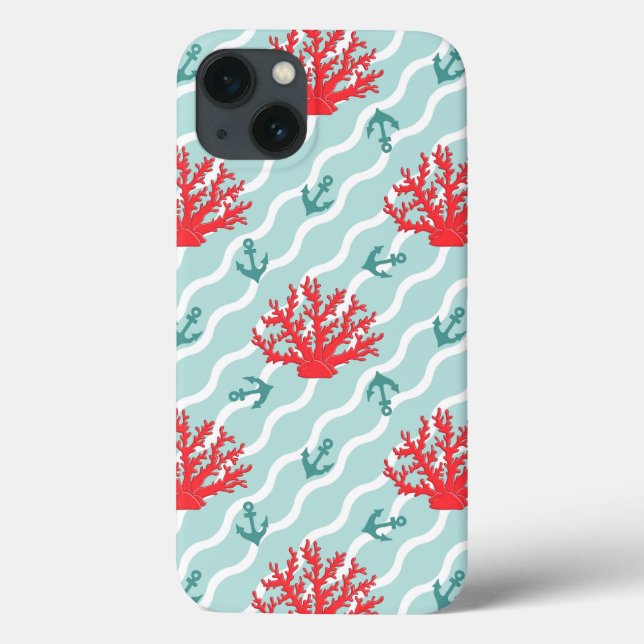 Red Coral Pattern 1 Case-Mate iPhone Case (Back)