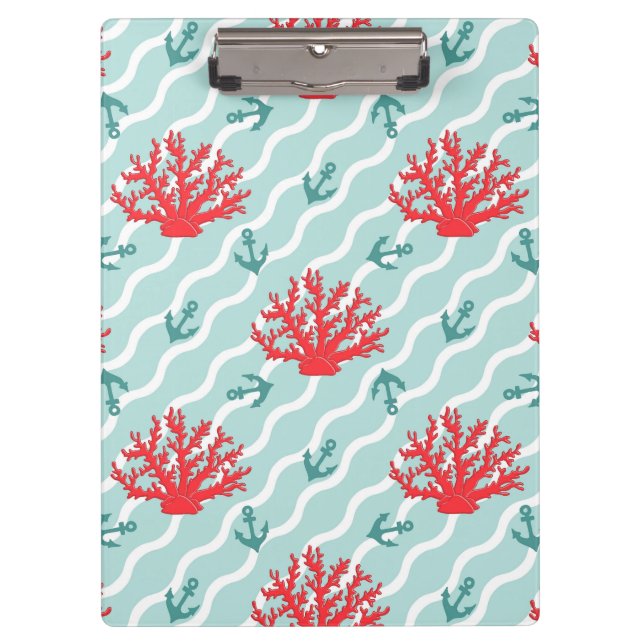 Red Coral Pattern 1 Clipboard (Front)