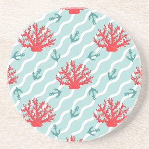Red Coral Pattern 1 Coaster