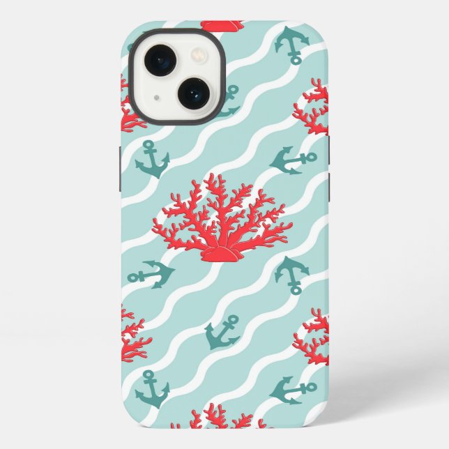 Red Coral Pattern 1 iPhone Case (Back)