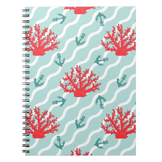Red Coral Pattern 1 Notebook (Front)