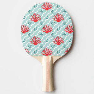 Red Coral Pattern 1 Ping Pong Paddle