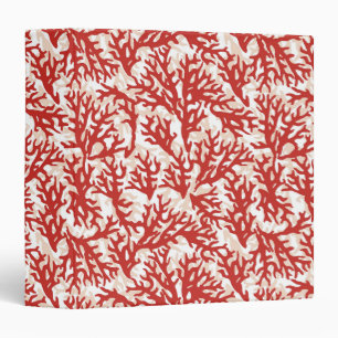 Red Coral Pattern 2 Binder