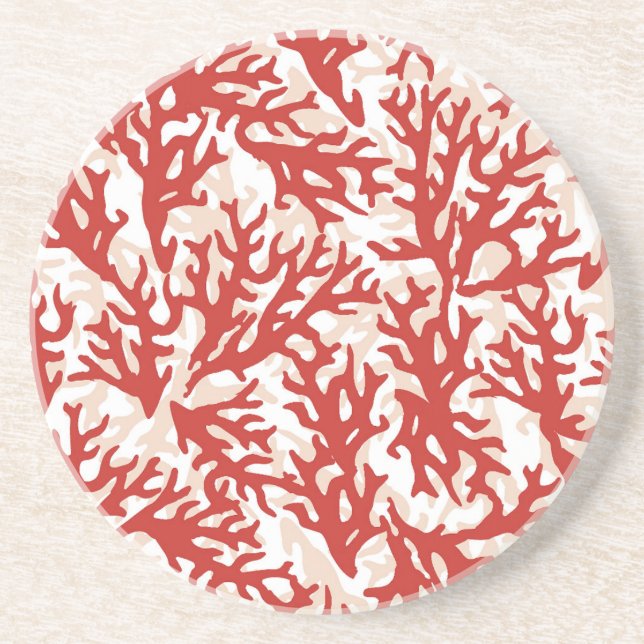 Red Coral Pattern 2 Coaster (Front)