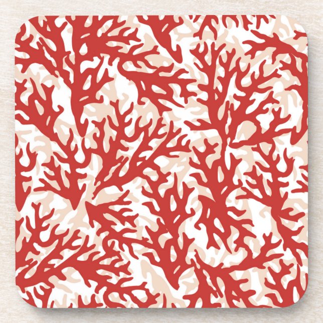 Red Coral Pattern 2 Coaster (Front)