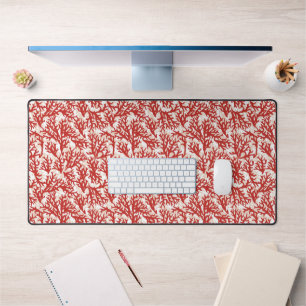 Red Coral Pattern 2 Desk Mat