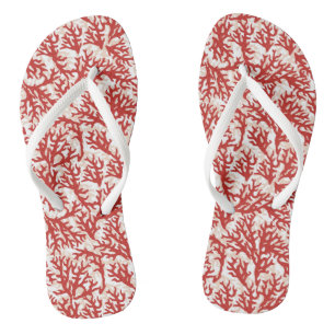 Red Coral Pattern 2 Flip Flops