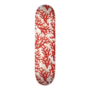 Red Coral Pattern 2 Skateboard