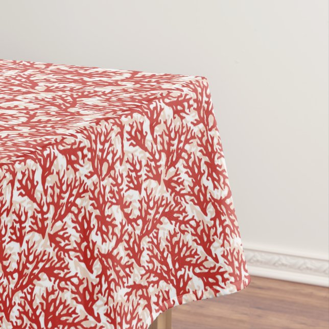 Red Coral Pattern 2 Tablecloth (In Situ)