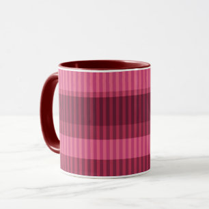 Red coral shades striped vertical pattern Mug
