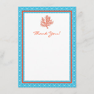 Red Coral Thank You Card