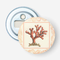Red Coral with Conch Shell Border