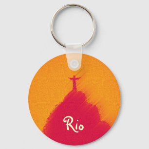 Red Corcovado Rio-Brasil Keychain