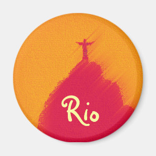 Red Corcovado Rio-Brasil Magnet