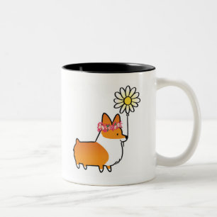 Red Corgi Flower Power Mug CorgiThings