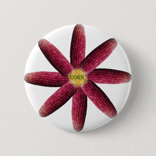 Red Corn Pattern 2 Inch Round Button
