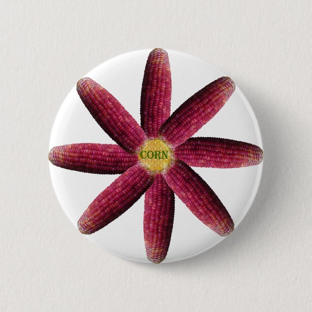 Red Corn Pattern 2 Inch Round Button (Front)