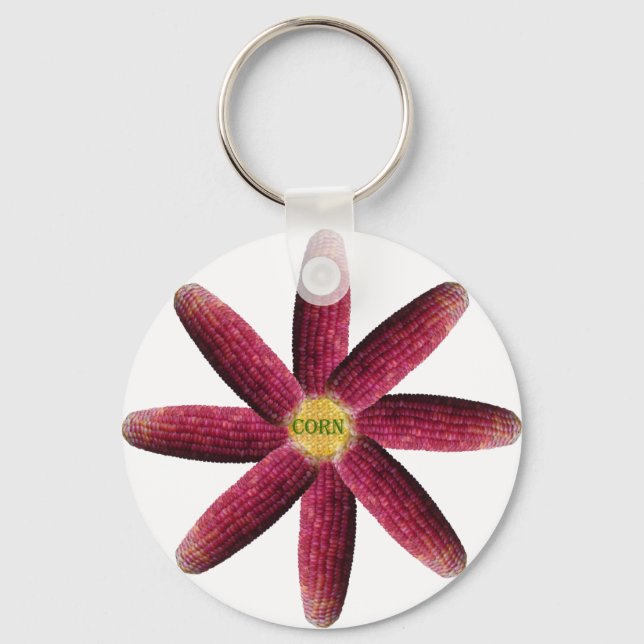 Red Corn Pattern Keychain (Front)