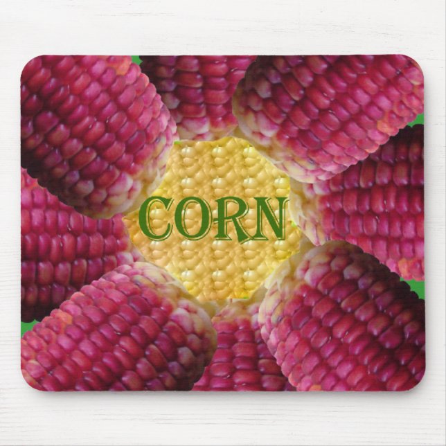 Red Corn Pattern Mouse Pad (Front)
