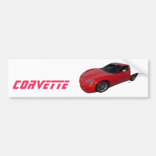 Red Corvette Bumper Sticker