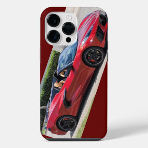 Red Corvette c8, 2023, i phone case