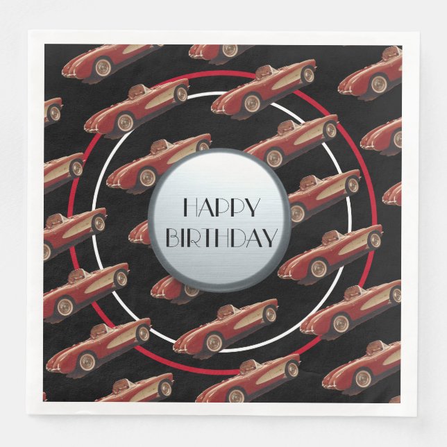 Red Corvette Paper Napkin (Front)