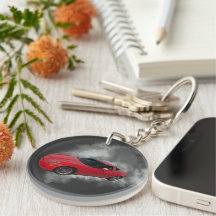 Red Corvette with Grey smoke removable background