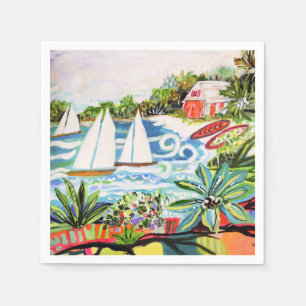 Red Cottage by the Bay II Napkin